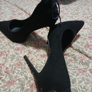 Black Pointed Toe Stiletto Heels - Women's Dress Shoes